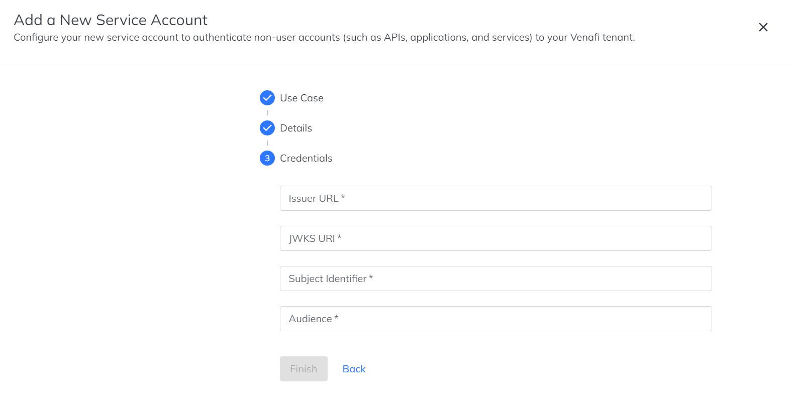 New service account type supporing workload identity federation
